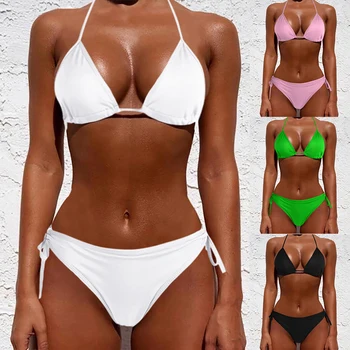 2021 Módy Nové Výbušné Sexy Pokušenie Bikini Tri-bod Plavky Farbou Vysokej Kvality Pohodlné Plavky