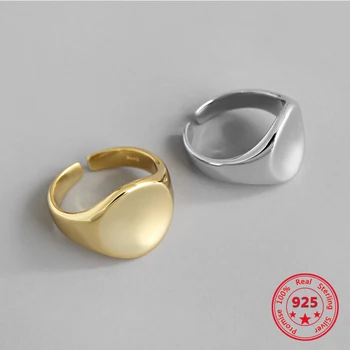 Móda Jemné Šperky Jednoduché Otvorenie Krúžku Iny Štýl Geometrické Kolo Lesklý Dizajn Wild Populárne 925 Sterling Silver Ženské Šperky