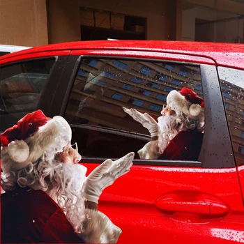 2 ks Vianočné Auto Nálepky Santa Claus Snehuliak Nálepky Veselé Vianoce Strane čelného skla Dekorácie-Nálepky