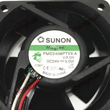 SUNON PMD2406PTVX-A, U. R. GN DC 24V 5.0 W 60X60X25mm Server Chladiaci Ventilátor