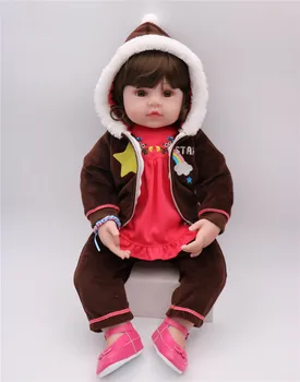 Najlepšie hračky pre deti 61cm 3/4 Silikónové Reborn Baby Doll Deti veľký Kamarát Darček bebe reborn bábiky pre Dievčatá Dieťa Nažive Mäkké Hračky