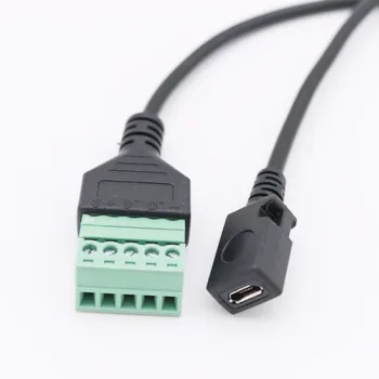 10pcs Micro USB 5 Pin 2.0 Žien na 5 Kolík Skrutka Konektor s Shield Solderless Terminál Pripojte Adaptér Kábel, Kábel 30 cm/1 metrov