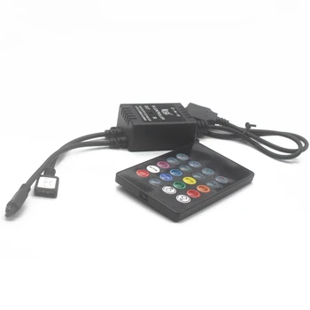 5V Hudby IR ovládača 20 Kľúče, 6A 3*2A Black Hlas Zvukový Senzor Diaľkového Praktické Home Party Pre usb 5050 3528 RGB 5V LED Pásy