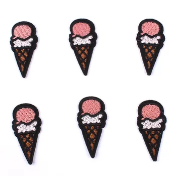 10pcs/veľa Vyšívané Mini Malá Náplasť Žehlička Na Cartoon Ice Cream Nálepky Diy Džínsy Odevy, Oblečenie Motív Odznak Appliques