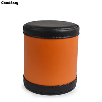 Móda Orange Kožené Kocky Pohár Plastová s 6pcs akryl kockách Polyhedral Kocky, Poker Cup Pitnej Doskové Hry, Hazardné hry, Kocky Box