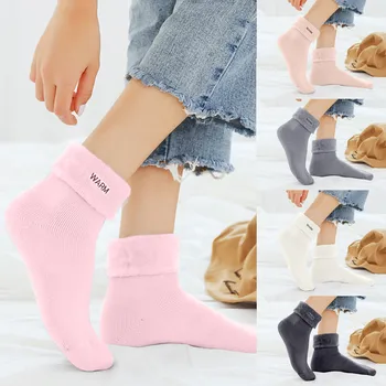 Dámske Zimné Plyšové Ponožky Teplé Spacie Ponožky Pevné Tepla Ponožka Módne Bežné Ponožky kvalitné Calcetines