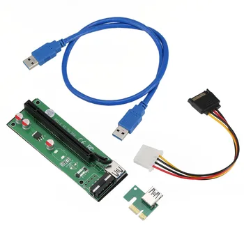 60 cm PCI-Express PCI-E 1X až 16X Stúpačky Karty Adaptéra PCIE Extender + USB 3.0 Kábel usb + SATA na 4Pin IDE Molex Napájací Kábel @M23