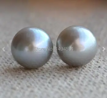 Svadobné Pearl Šperky , AAA 9.5 mm-10 mm Šedá Farba Sladkovodné Perly Stud Náušnice Bridesmaid, Náušnice, S925 Šterlingov Silvers Šperky