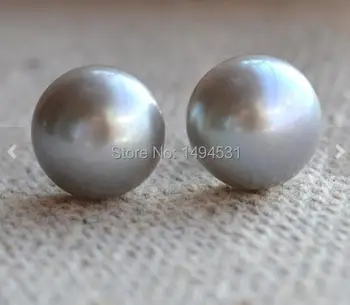 Svadobné Pearl Šperky , AAA 9.5 mm-10 mm Šedá Farba Sladkovodné Perly Stud Náušnice Bridesmaid, Náušnice, S925 Šterlingov Silvers Šperky