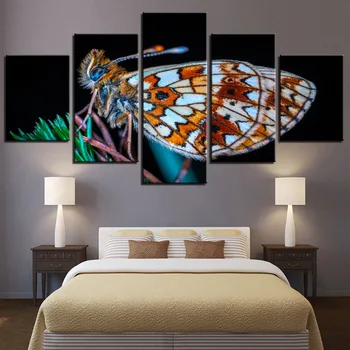 Wall Art 5 Kus Obrázok Motýľa Plátno Na Maľovanie Domova Žijúcich Výzdoba Steny Výzdoba Moderné Plagát Hd Tlač Spálňa Decor Rám