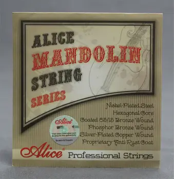 5 Stanovuje Alice AM06 Pozinkovanej Ocele Potiahnuté 85/15 Bronz Rany Mandolína Reťazce Svetlo .010-.034