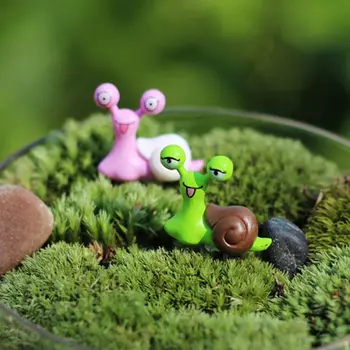 1PCS Záhradný domček pre bábiky Hračky Mini Slimáky Micro črepníkové štvorcový formát & bonsai Doplnky, Ozdoby, Sošky Dekor Víla