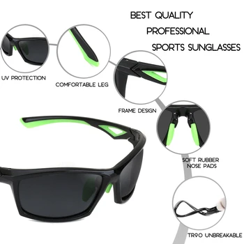 Šport Muži Okuliare Ultra Ľahké TR90 Polarizované Farby Slnečné Okuliare Outdoor športové, Luxusné Značky Dizajnér Oculos Prispôsobiteľné logo