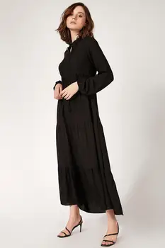 2021 módne hidžáb Ženy Bežné Jeseň Šaty Dámske Vintage Šifón Tričko Šaty s Dlhým Rukávom Letné Šaty