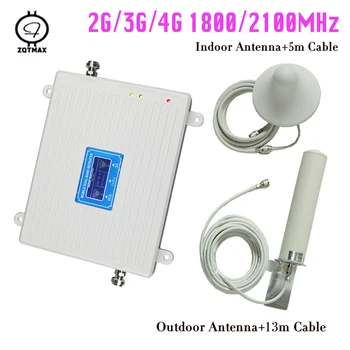 ZQTMAX mobilné 2g, 3g, 4g signál booster gsm 1800 repeater LTE UMTS Smartphony siete údaje zosilňovač + anténa príslušenstvo