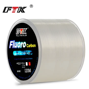 FTK 120M vlasec Uhlíkových Vlákien Povlak Leader Lákať 1.88-15,6 kg 0.14-0,5 mm Nositeľné Fluorokarbón Linka Príslušenstvo