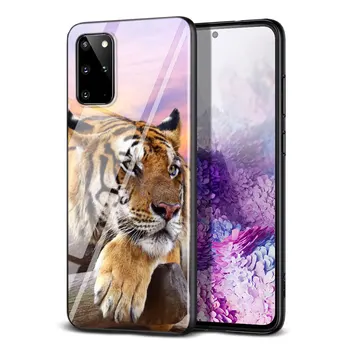 Čierny Kryt Hot Tiger zvierat pre Samsung Galaxy S20Ultra S20 Plus Poznámka 10 Lite A01 A11 A21 A51 A71 A81 A91 Telefón Prípade