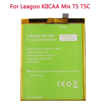 Kvalitné Originálne BT-565 BT-566 3000mAh Batérie Pre Leagoo KIICAA Mix T5 T5C BT565 BT566 Mobile Chytrý Telefón Časti Batterie
