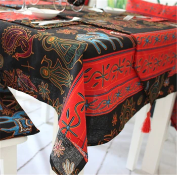 Bavlna & Bielizeň Tlač Textílie Tableclothes Pre Obdĺžnikové Stoly Národnej Štýl Slon Čaj Stôl Kryt Pre Reštaurácia Hotela