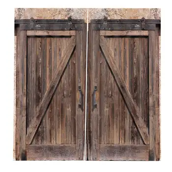 Vlastné Textílie Sprchový Záves Rustikálny Vintage Staré Drevené Dvere Závesy, Dekorácie