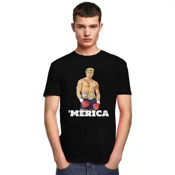 Vtipné Donald Trump T Shirt pre Mužov, O-krku-Krátke Rukáv 2020 Americký Box, Boxer Merica Tričko Bavlna Slim Fit Tee Darček