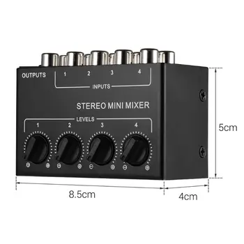 Vynikajúcu Kvalitu CX400 Mini Pasívne Stereo Mixer Rca 4-Kanálový Pasívny Mixér Malý Mixér Stereo Dávkovač pre Live Štúdio