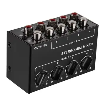Vynikajúcu Kvalitu CX400 Mini Pasívne Stereo Mixer Rca 4-Kanálový Pasívny Mixér Malý Mixér Stereo Dávkovač pre Live Štúdio