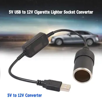 Nové 5V 2A USB Samec na 12V Auto Zásuvky pre zapaĺovač Converter kábel Kábel Adaptéra pre DVR Auto-nabíjačkou Elektronika Auto Príslušenstvo