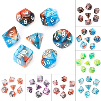 Akryl Polyhedral Kocky Pre TRPG Doskové Hry Dungeons And Dragons D4-D20 7PCS/SET A27