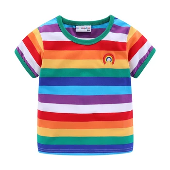 Mudkingdom Malých Chlapcov, Letné Vesta Rainbow Stripe Tričko Bez Rukávov Bavlna Topy