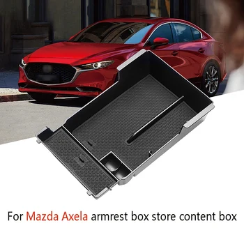 Auto Strednej Interiér, lakťová opierka Úložný Box vhodné na Mazda 3 Axela 2020 Čierna