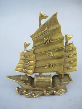 Čínsky Krásne Ručne vyrábané Medené socha loď Hladké plavby