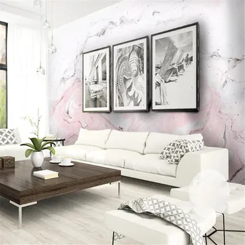 Milofi vlastné 3D fotografie tapety nástenná maľba moderný minimalistický ružový mramor pozadí steny dekoratívne maľby