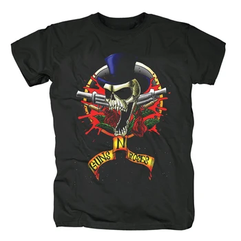 Bloodhoof Guns N' Roses, hard rock, čierne bavlnené tričko Ázijské Veľkosť
