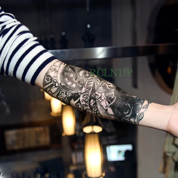 Nepremokavé Dočasné Tetovanie Nálepky robotické rameno Rose Falošné Tatto Cool Flash Tetovanie Body art Späť, Nohy, Paže, brucho pre Ženy, Mužov dievča