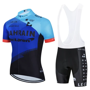Le Col Cyklistické Vyhovovali 2020 Tím Bahrajn Mclaren Cyklistický Dres Nastaviť Modré Tričko Oblečenie Maillot Auta Uniforme Ciclismo Hombre Sportwear