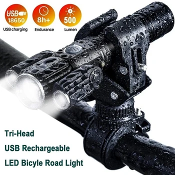 Cyklistické Svetlo Multi-Function Odlesky Tri Lampy Lietadlo-Tvarované Blesk, Reflektor Vonkajšie Osvetlenie Nočná Jazda