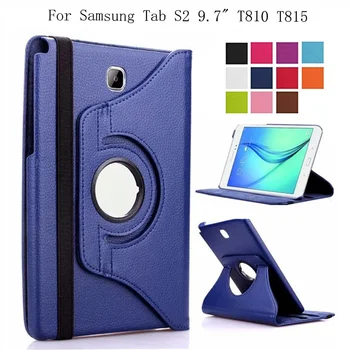 360 Stupňové Otáčanie Smart Case Pre Samsung Galaxy Tab S2 9.7 T810/T815 T813 T819 PU Kože Flip Stojan, Držiak na Tablet Kryt Plášťa