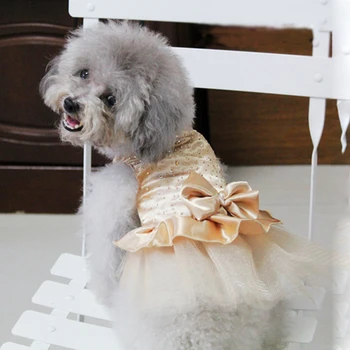 Pes Šaty Šteňa Svadobné Party Čipky Šaty Oblečenie Luk Tutu Princezná Šaty Pet Oblečenie, Oblečenie Pre Psov