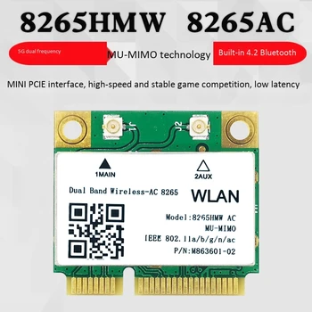 WiFi Karta 1200M 2.4/5G Mini PCIE Podporu MU-MiMO Bluetooth 4.2 s Anténou pre Win7 Win Win 8 10 Linux