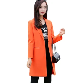Nový Ženy Dlhé Sako Kabát 2019Spring kórejský Business Office Suit Bundy Dámske Komplety Pevné, Štíhle Ženské Topy vrchné oblečenie AA548