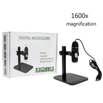 1600X 8LED USB Digitálny Mikroskop zväčšovacie sklo Kamery Endoskop s Pravítko Držiak
