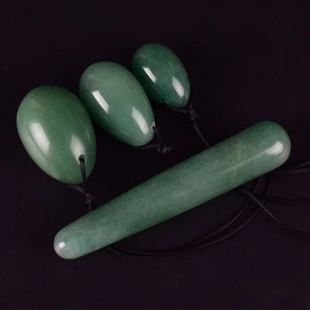 Prírodné Green Jade Yoni Vajcia Crystal Vajcia Kameň Vajcia Kegel Cvičenia Vaginálne Guľôčky Vaginálne Exerciser Panvového Quartz Loptu