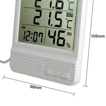 1PCS Digitálny Teplomer Vlhkomer Meter vnútornú Teplotu Vlhkosť Monitor Dátum Čas Zobrazenie Časovača Upozorniť Funkcia