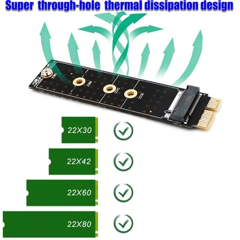 M. 2 Nvme PCI-E 1X M Kľúč Slot pre Rozšírenie Odolné Karty Adaptéra Plnej Rýchlosti S Chladiča Pre Počítač Profesionálne Príslušenstvo