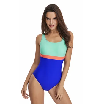 2021 Módne Jednoduché Sexy Plavky s uväzovaním za Šatka Farebné Blokovanie Dámy Vysoko Elastická jednodielne Plavky