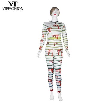 VIP MÓDNE 2019 Najnovší Dizajn Jumpsuit Cosplay Kombinézu 3D Terro Múmiový Vytlačené Remienky Halloween Štýl Kostýmy Pre Dámy