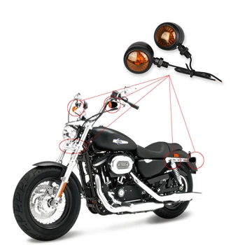 Herorider Žltý Čierny Univerzálny Led Motocykel Smerovku Ukazovatele Bullet Zase Signálneho Svetla Na Čítanie Blinkers Skúter Motora