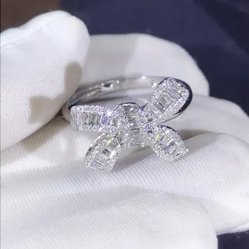 Žena Šperky Butterfly Silver krúžky pre páry 925 Sterling Silver Retro Diamantové Prstene Vyplnené Dámske Luxusné Zapojenie