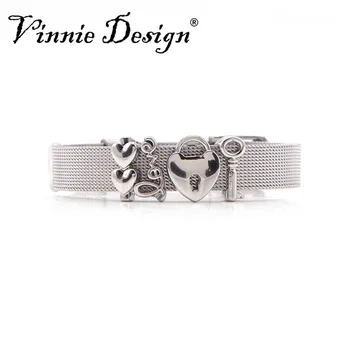 Vinnie Dizajn, Šperky z Nerezovej Ocele Podiel Oka Náramok Set so šmýkačkou Charms Dropshipping